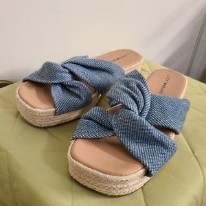 Lucky Brand "Fynna" Slide Sandals Espadrille Platform